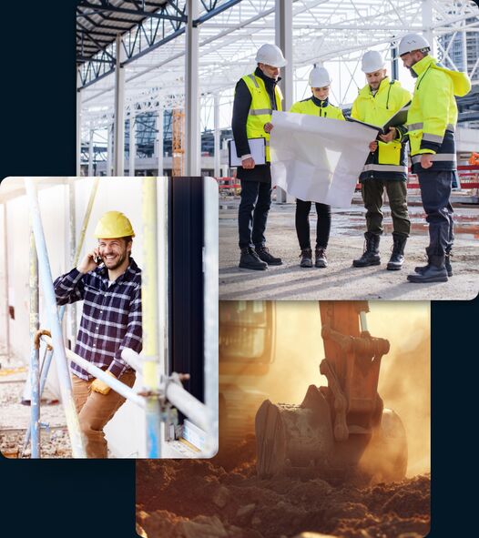 Symbolbilder zum Arbeitsschutz auf Baustellen